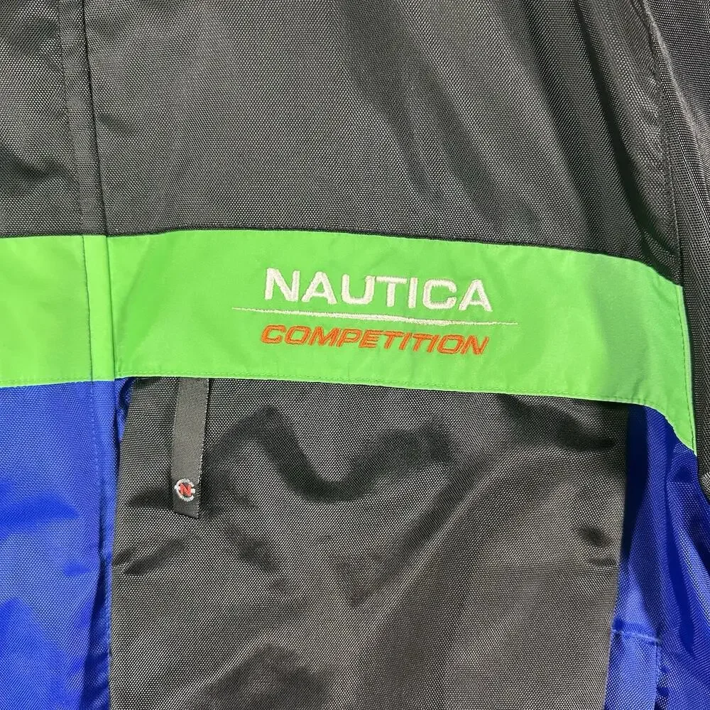 VTG 90s Nautica Competition Coat Jacket Scuba Windbreaker Y2K Color Block Size L